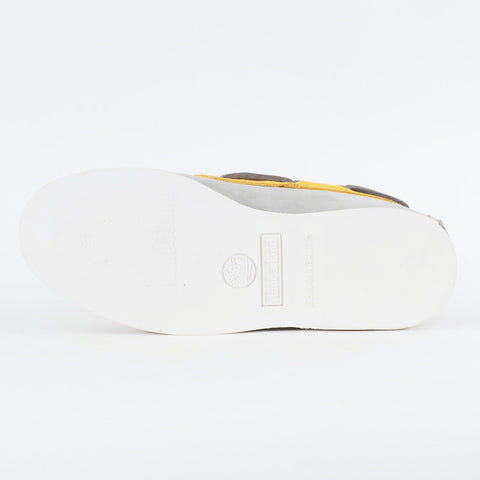 Mens Timberland Classic 2 Eye 42576 Grey / Yellow Leather Lace Boat Casual Shoes