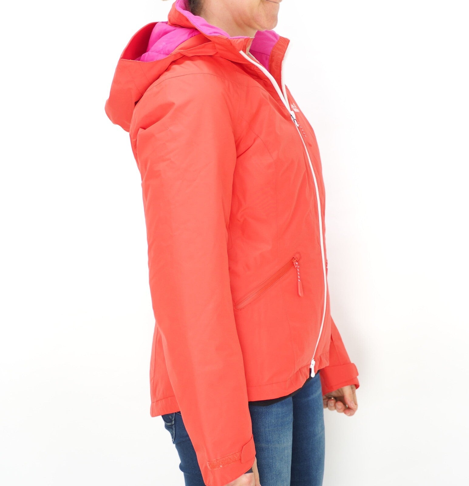 Womens Jack Wolfskin Good Alpine 1111631 Orange Coral Zip Up Waterproof Jacket