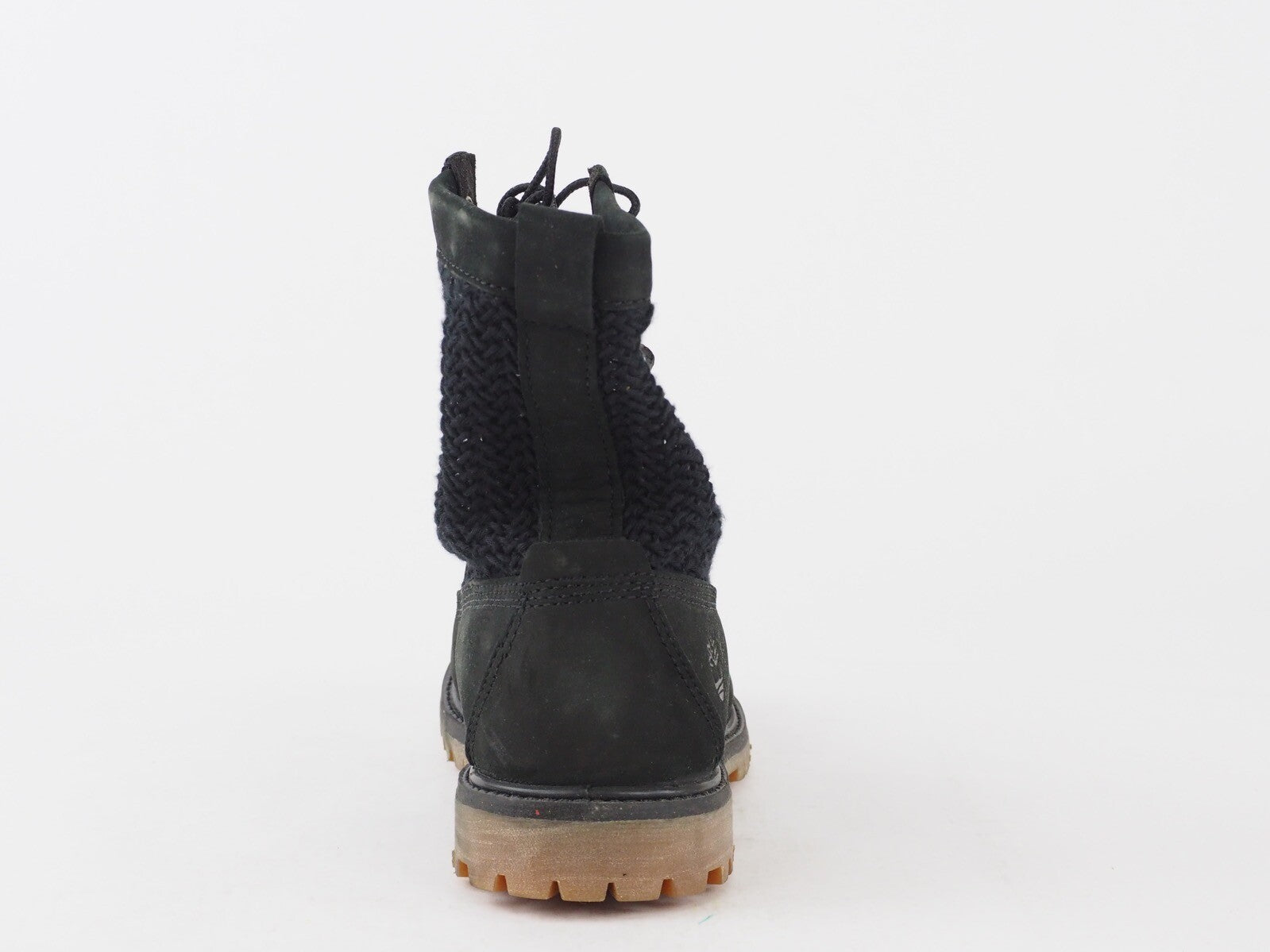 Womans Timberland Open Weave A13R1 Black Leather Lace Up Chukka Winter Boots