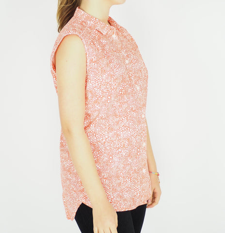 Womens Jack Wolfskin Wahia Print 1402081 Watercress Blossom Sleeveless Shirt