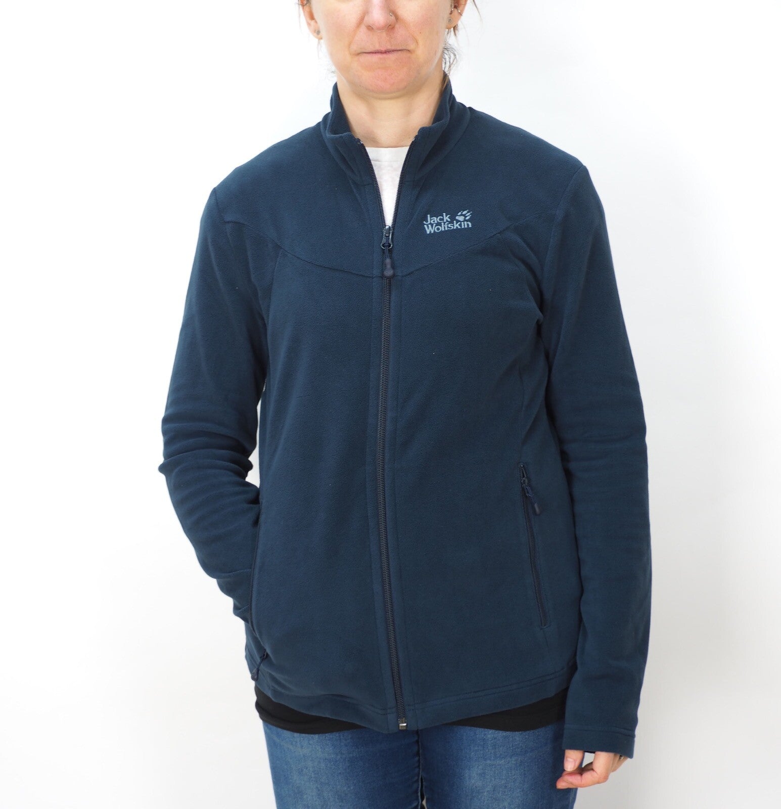 Womens Jack Wolfskin Perfor 5007721 Night Blue Zip Up Light Fleece Sweatshirt