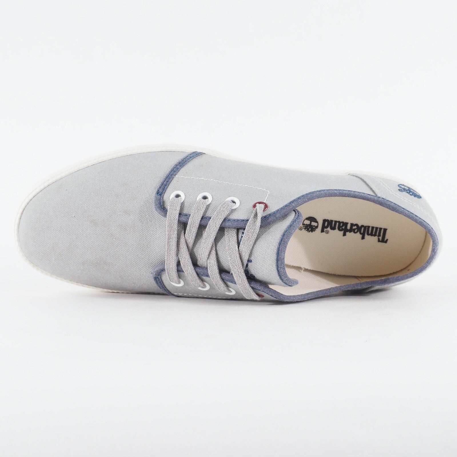 Mens Timberland Newport Bay A16F1 Light Grey Canvas Lace Up Low Top Casual Shoes