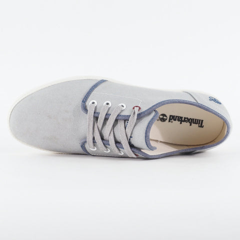 Mens Timberland Newport Bay A16F1 Light Grey Canvas Lace Up Low Top Casual Shoes
