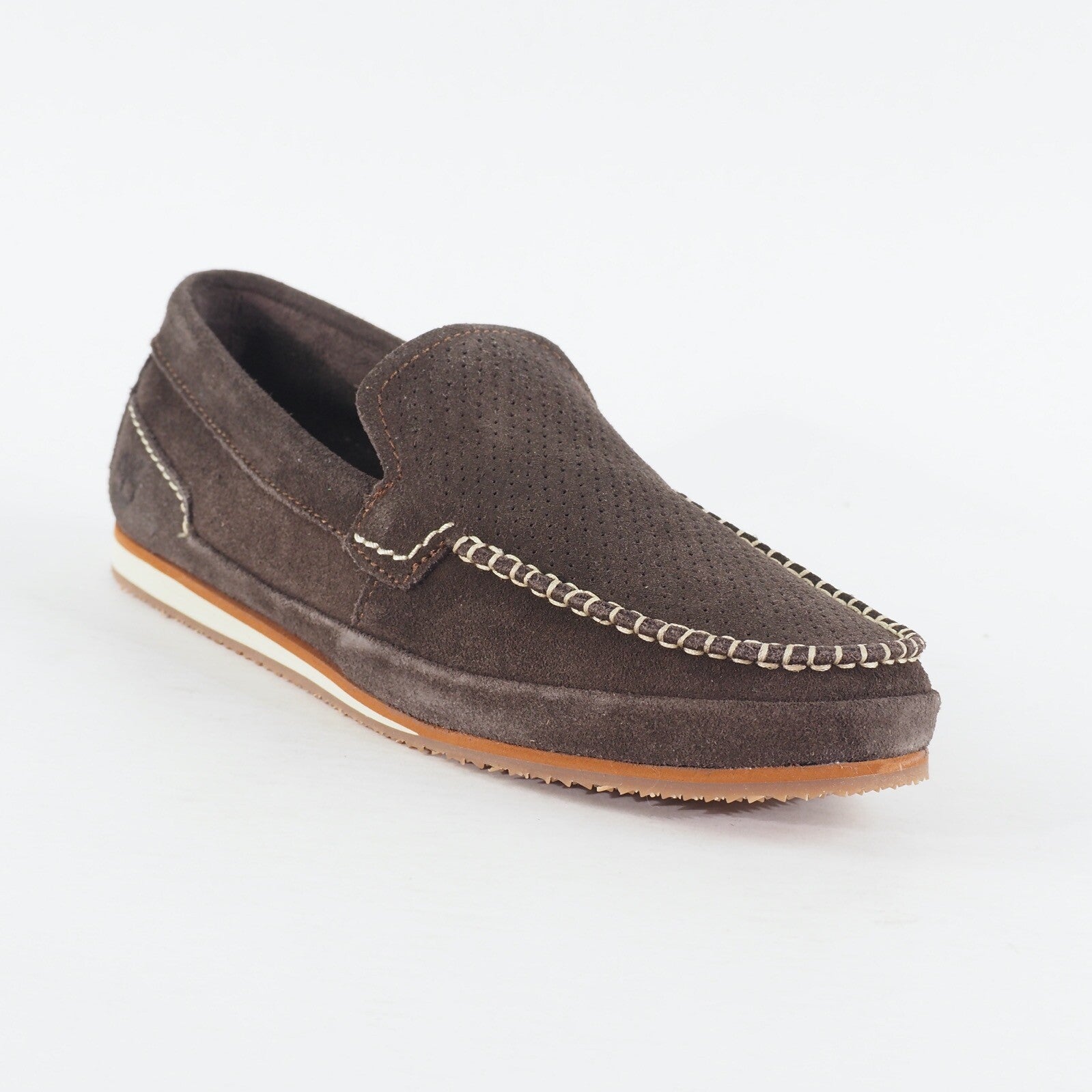 Mens Timberland Hayes Valley 6725B Dark Brown Leather Slip On Casual Shoes