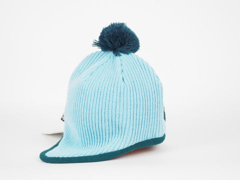 Kids Jack Wolfskin Knitted Pompom Hat 1901091 Mineral Blue Ear Cap Warm Beanie