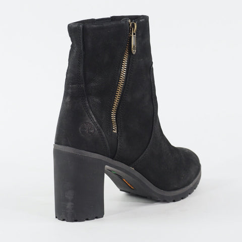 Womens Timberland Allington A22BA Black Leather Side Zip Up Casual Ankle Boots