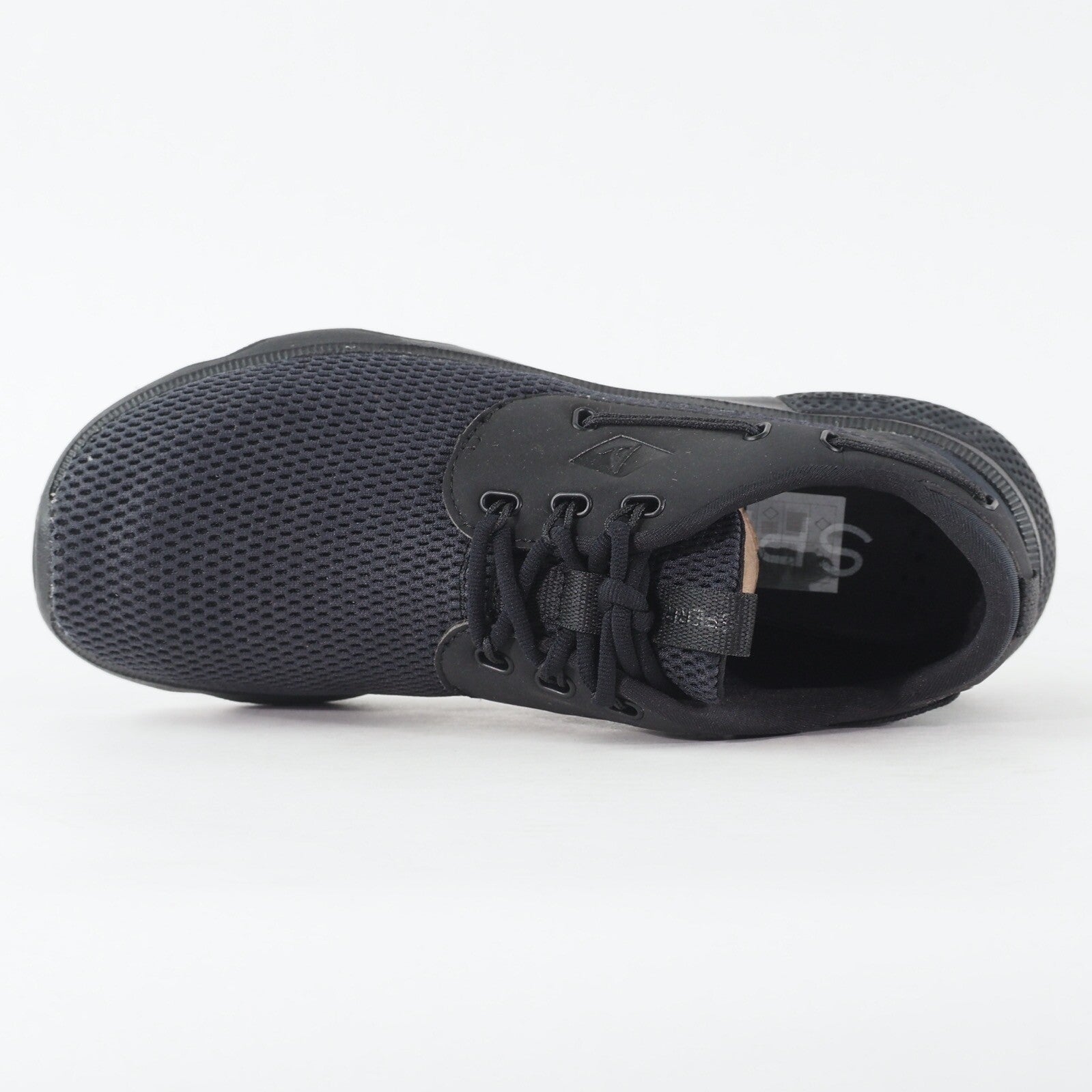 Junior Sperry 7 Seas Flood STS15532 Black Fabric Lace Up Low Top Casual Trainers