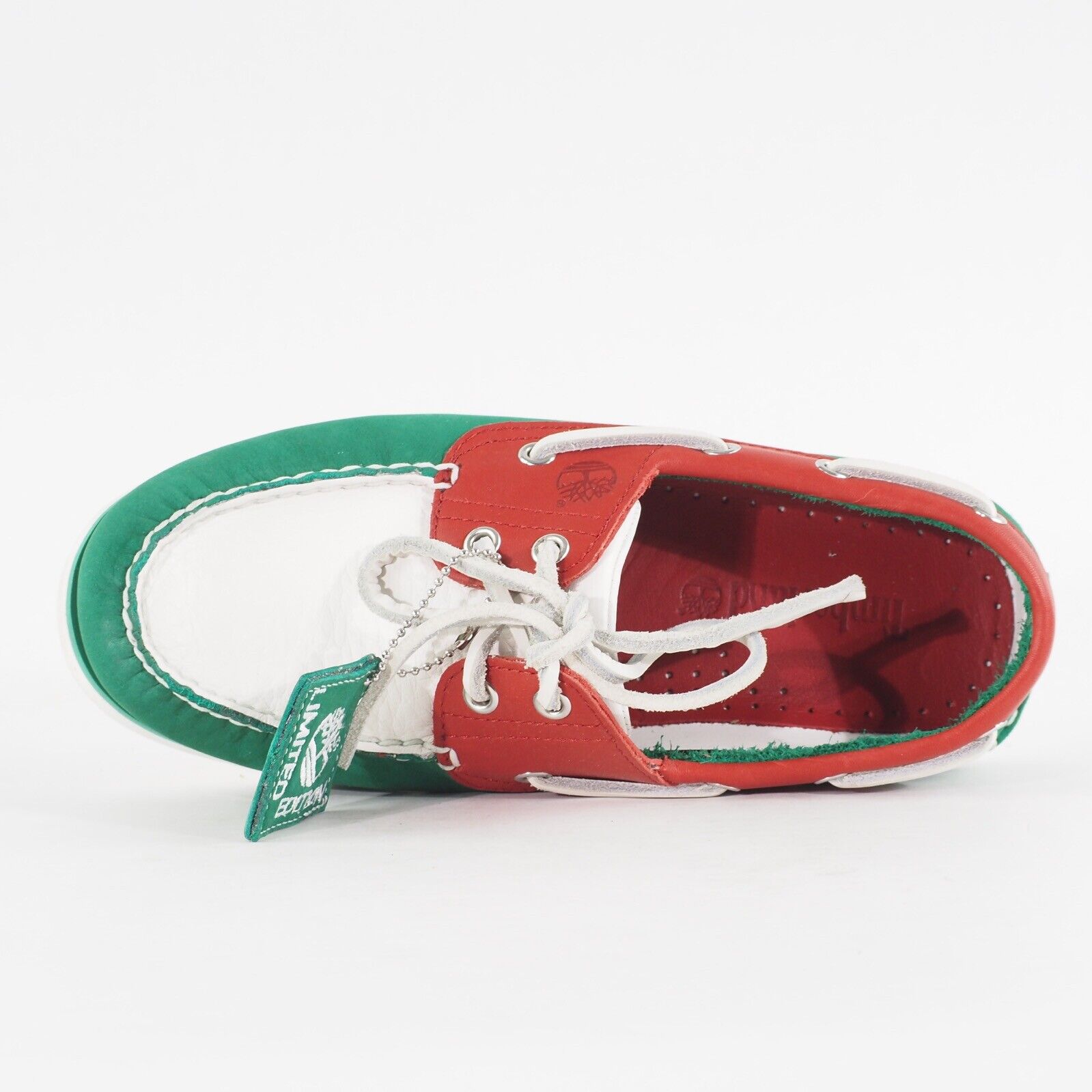Mens Timberland Classic 2 Eye A1546 Green/Red Suede Casual Boat Shoes