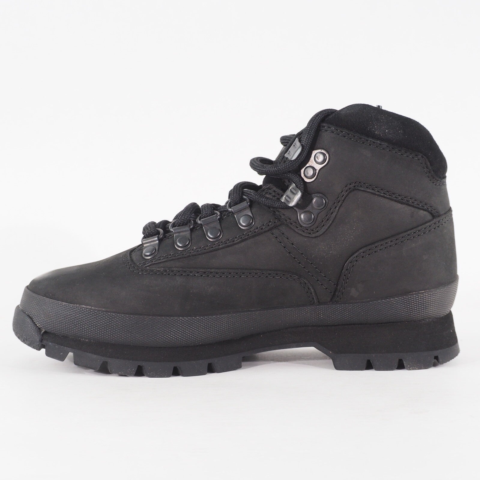 Womens Timberland Euro Hiker A17YH Black Leather Lace Up Walking Boots