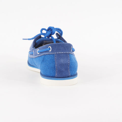 Mens Timberland Classic A16O4 Fabric And Suede Blue Lace Up Casual Boat Shoes