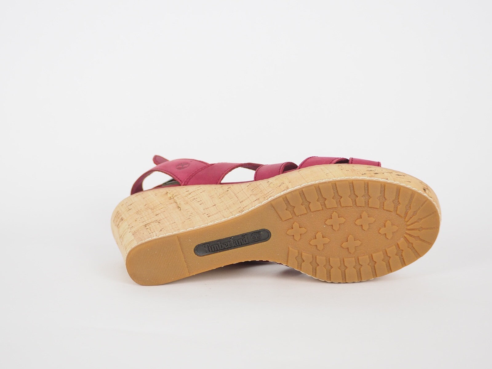 Womens Timberland EK Danforth 8913R Dk Red Leather Strappy Wedge Sandals