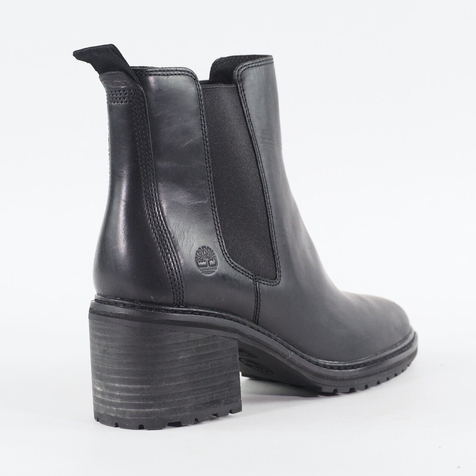 Womens Timberland Sienna High Chelsea A23KW Black Leather Casual Heeled Boots