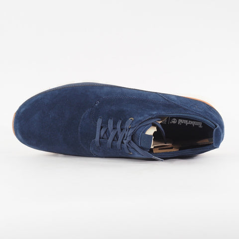 Mens Timberland Wharf District A1656 Navy Blue Leathe Lace Up Smart Casual Shoes