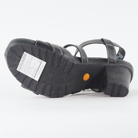 Womens Timberland Belicia Sandal 15665 Black Leather Strappy Buckle Casual Heels