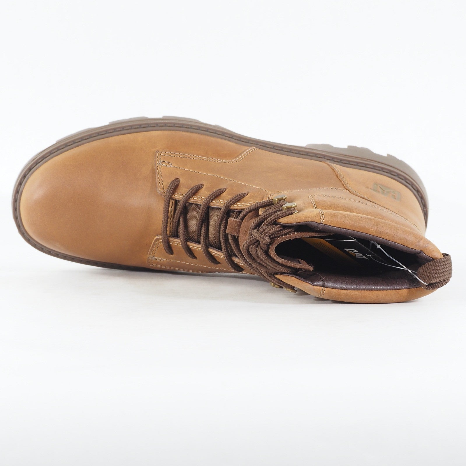 Mens Caterpillar Practitioner Mid P725844 Dark Beige Leather Walking Boots 