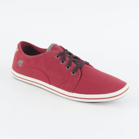 Mens Timberland EK Casco Bay 5228A Burgundy Canvas Lace Up Low Casual Shoes