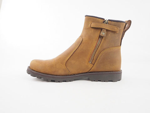 Timberland Asphalt Trail 1391R Brown Leather Casual Shoes Zip Up Chelsea Boots