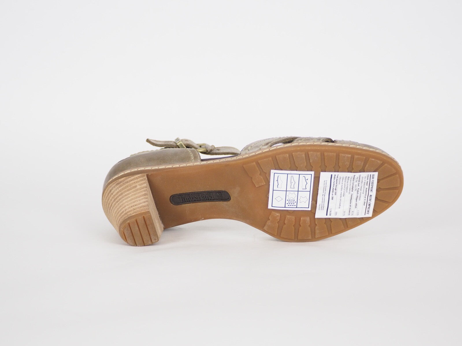 Womens Timberland EK Mntcl Closed Toe 3455R Olive Leather Heels Casual Shoes