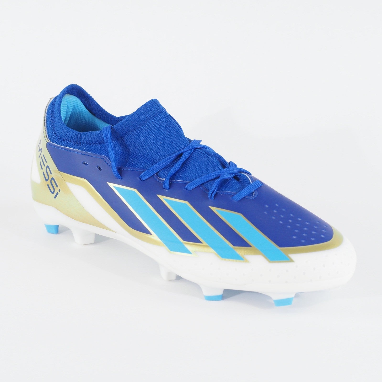Mens Adidas Messi X 3 FG Blue White Moulded Studs Football Boots