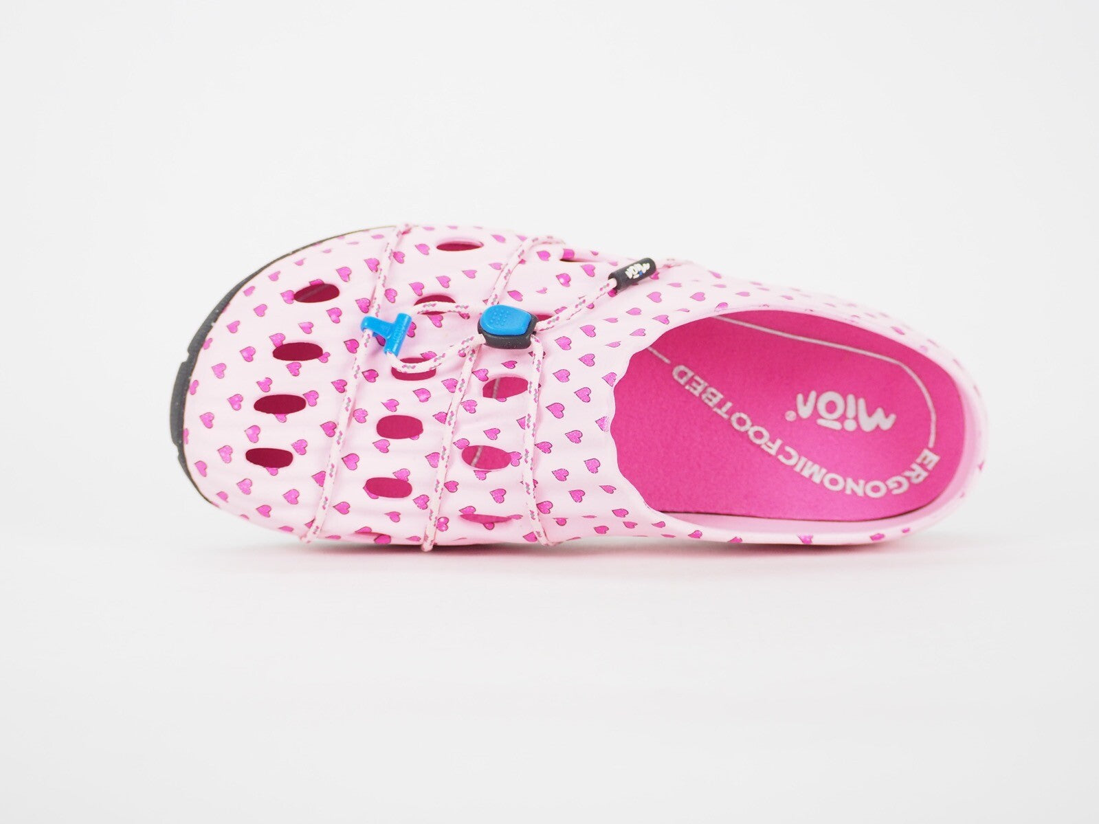 Girls MION Pen Shell 99763 Pink Hearts Rubber Holiday Slip On Summer Clog Shoes