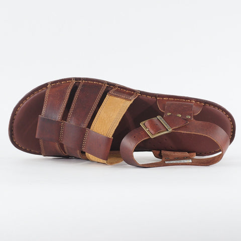 Mens Timberland Earthkeepers Fisherman 5145A Brown Leather Buckle Casual Sandals