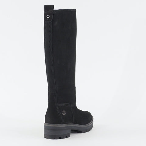 Womens Timberland Courmayeur Valley High A23YF Black Nubuck Leather Zip Up Boots