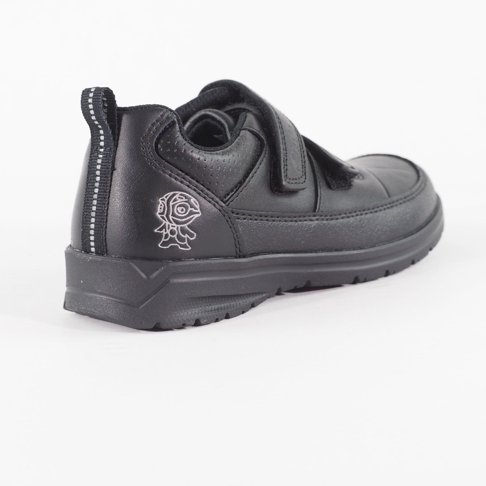 Boys Clarks Reflectace 13297 E Black Double Strap School Walking Kids Shoes