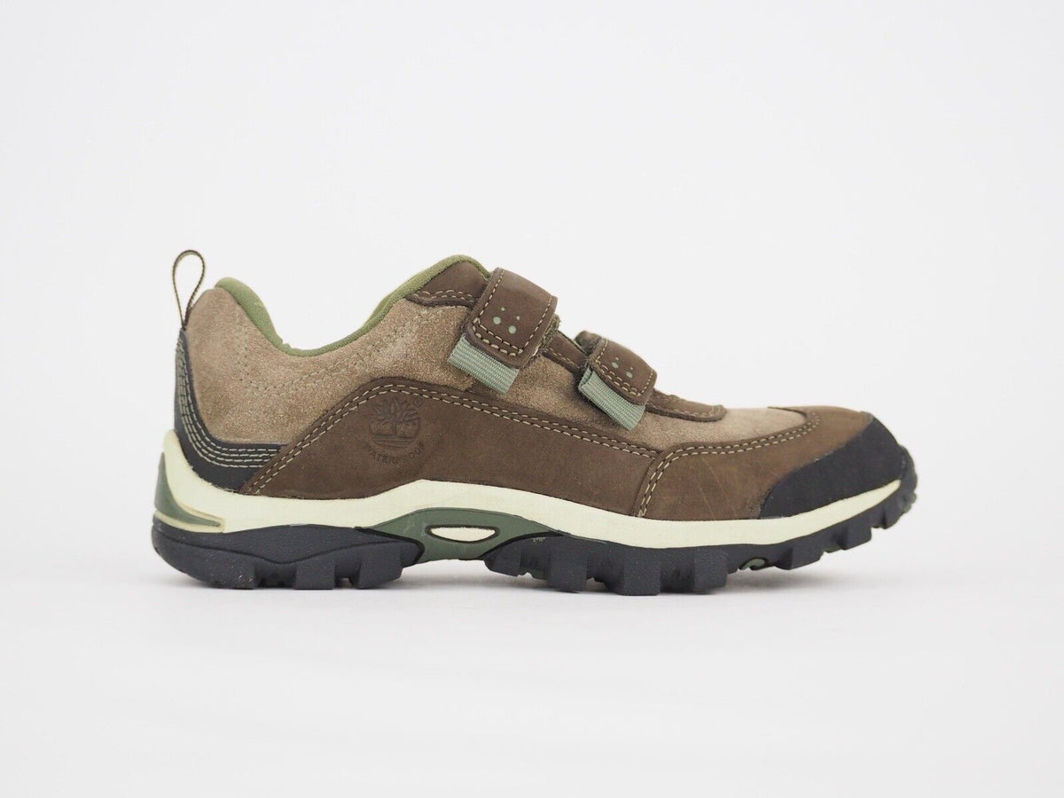 Boys Timberland Hypertrail 51760 Brown Leather Kids Hikers 2 Strap Walking Shoes