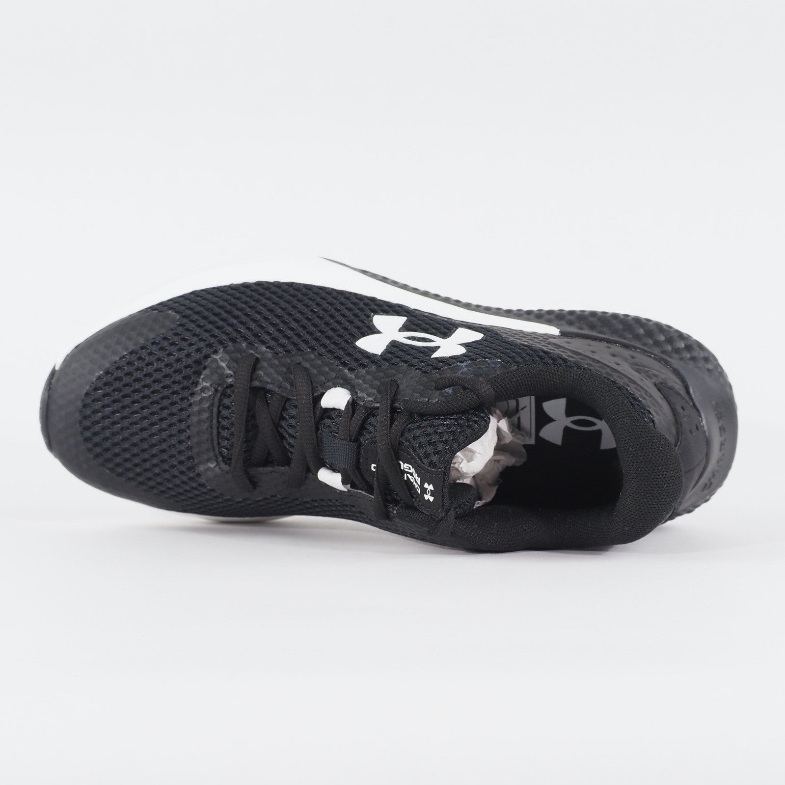 Womens Under Armour Charged Surge 3 Black Mesh Running Lace Up Sports Trainers