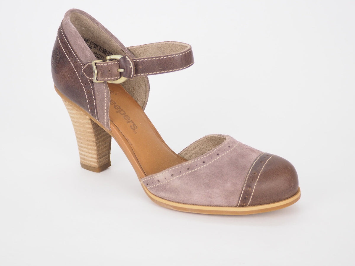 Womens Timberland Wingate 3704R Mauve Leather High Heels Formal Shoes