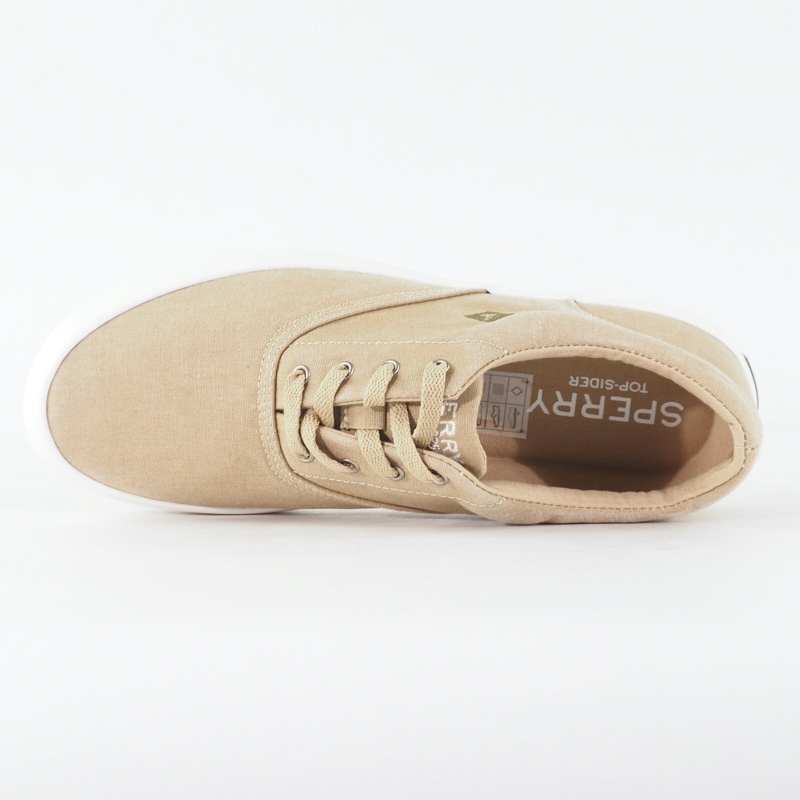 Mens Sperry Wahoo Cvo Chino STS14358 Biege Canvas Lace Up Low Top Casual Shoes