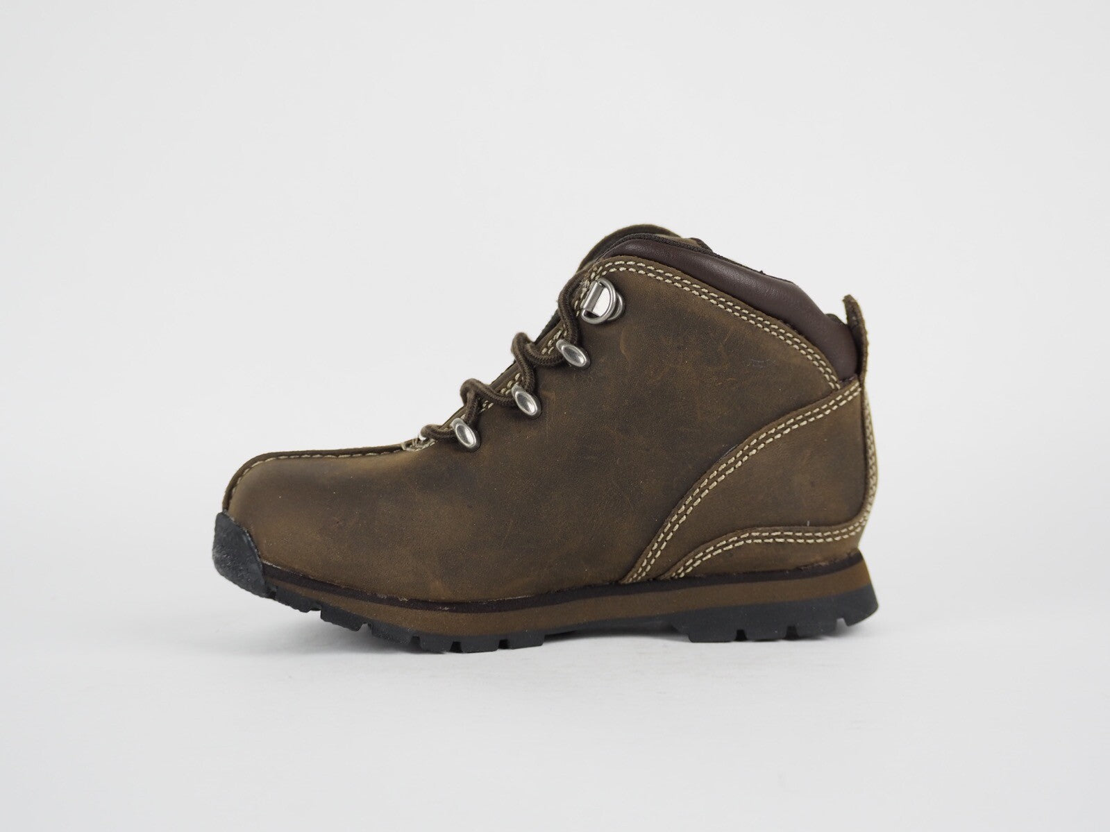 Infants Timberland Splitrock 1887R Dark Brown Leather Kids Hiking Lace Up Shoes