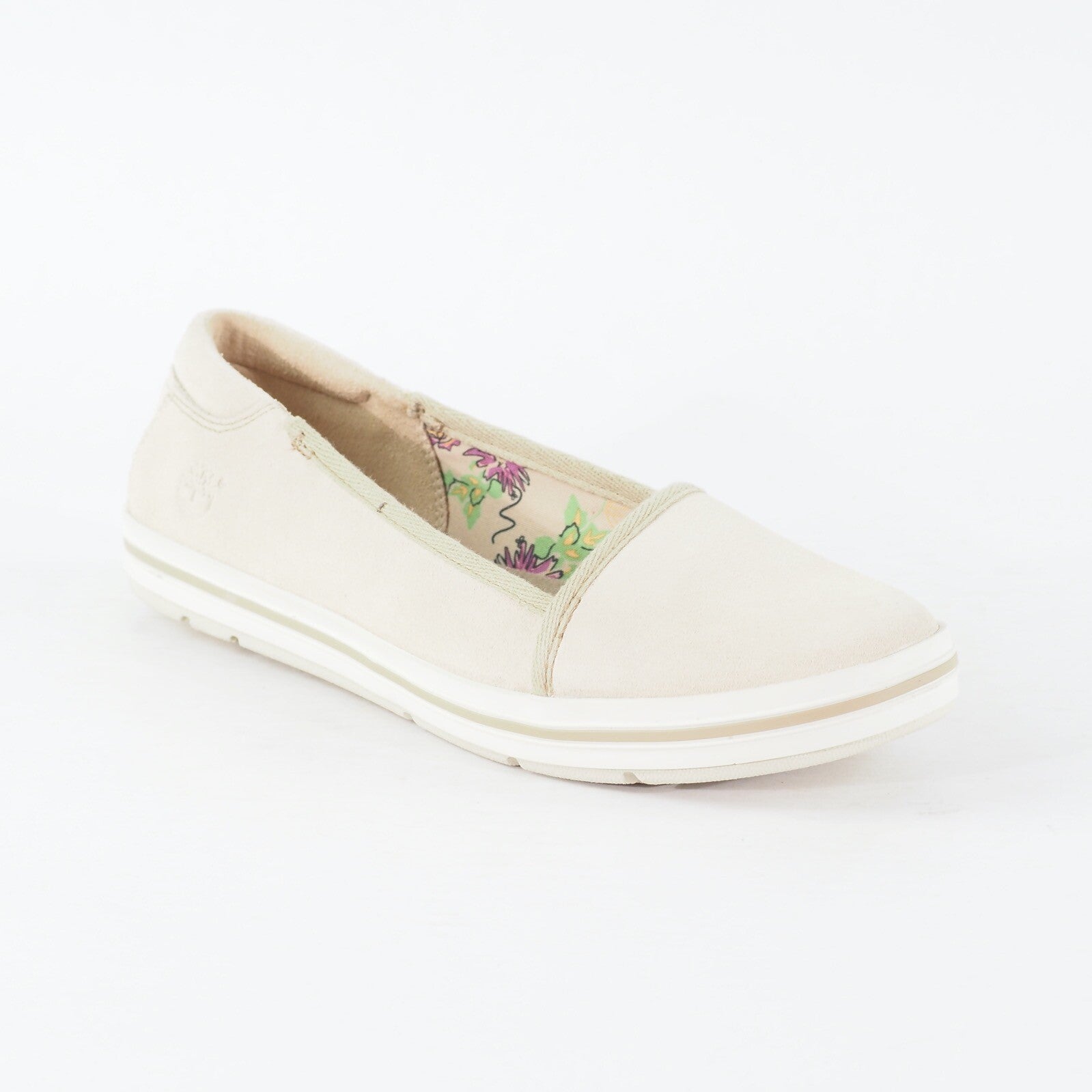 Womens Timberland EK Casco Bay 8312B Off White Leather Slip On Casual Shoes