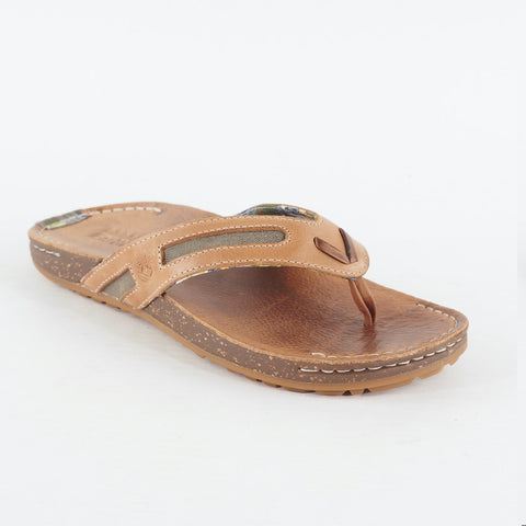Mens Timberland EK Rugesc 5125R Tan Leather Slip On Thong Casual Summer Sandal