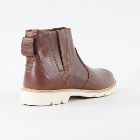 Womens Timberland Bramhall A11KN Tan Leather Slip On Casual Chelsea Boots