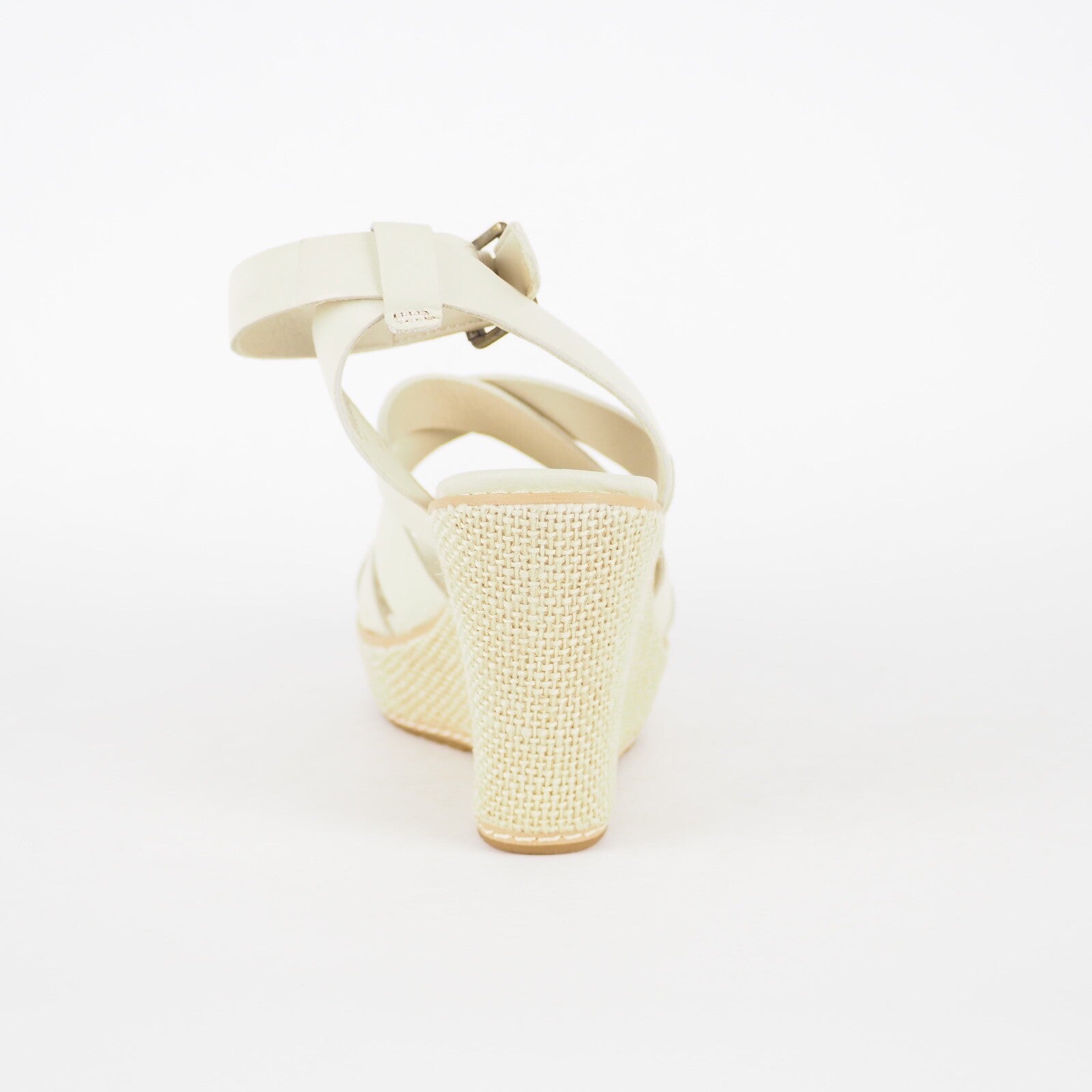 Womens Timberland EK 3950R Beige Leather Wedge Sandals Casual Summer Shoes