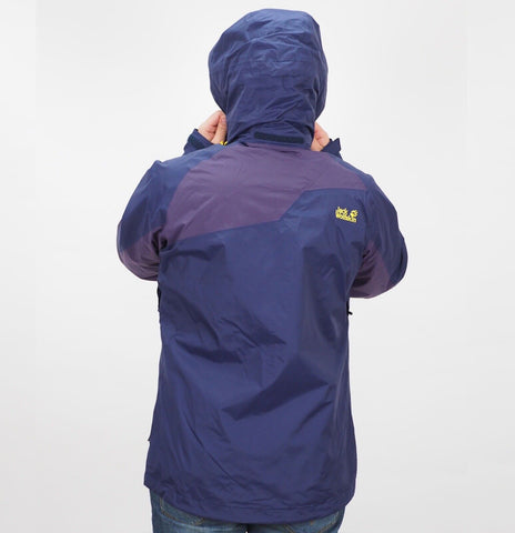 Mens Jack Wolfskin Uni 5006531 Evening Blue Breathable Warm Hooded Hiking Jacket