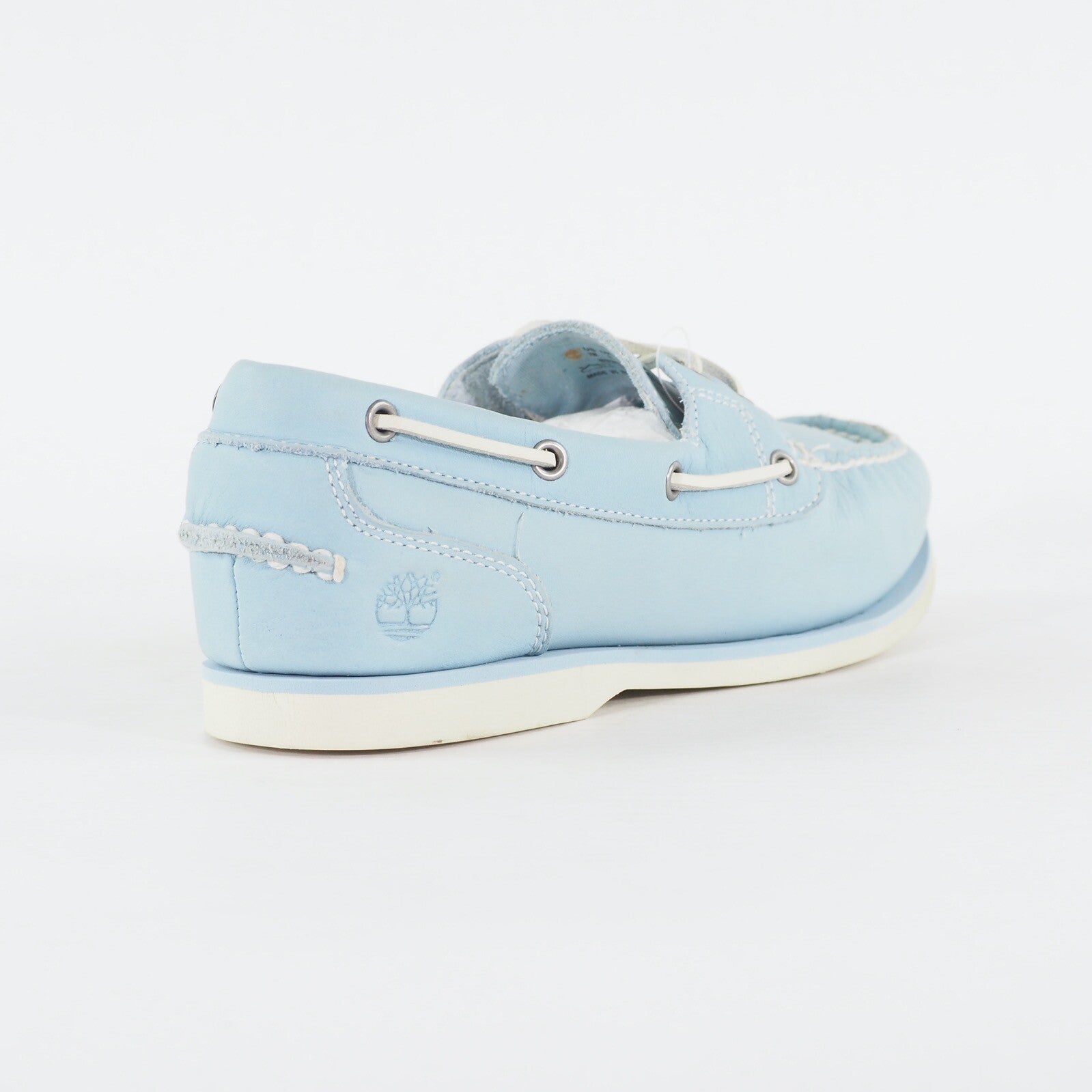 Womens Timberland EK Amherst 2 Eye 8339B Light Blue Leather Casual Boat Shoes