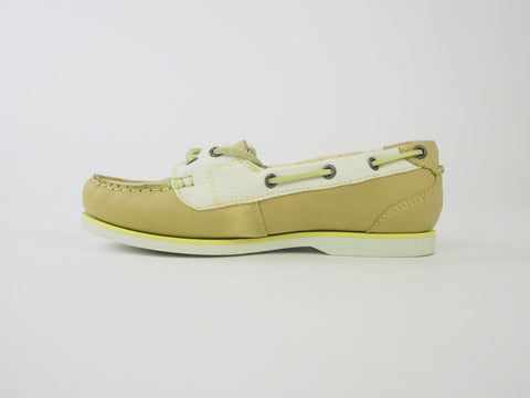 Womens Timberland Classic 2 Eye 27615 Green Leather Textile Boat Shoes