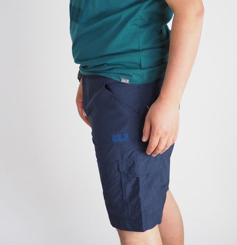 Mens Jack Wolfskin Barrington 5004512 Night Blue Comfort Fit Light Summer Shorts