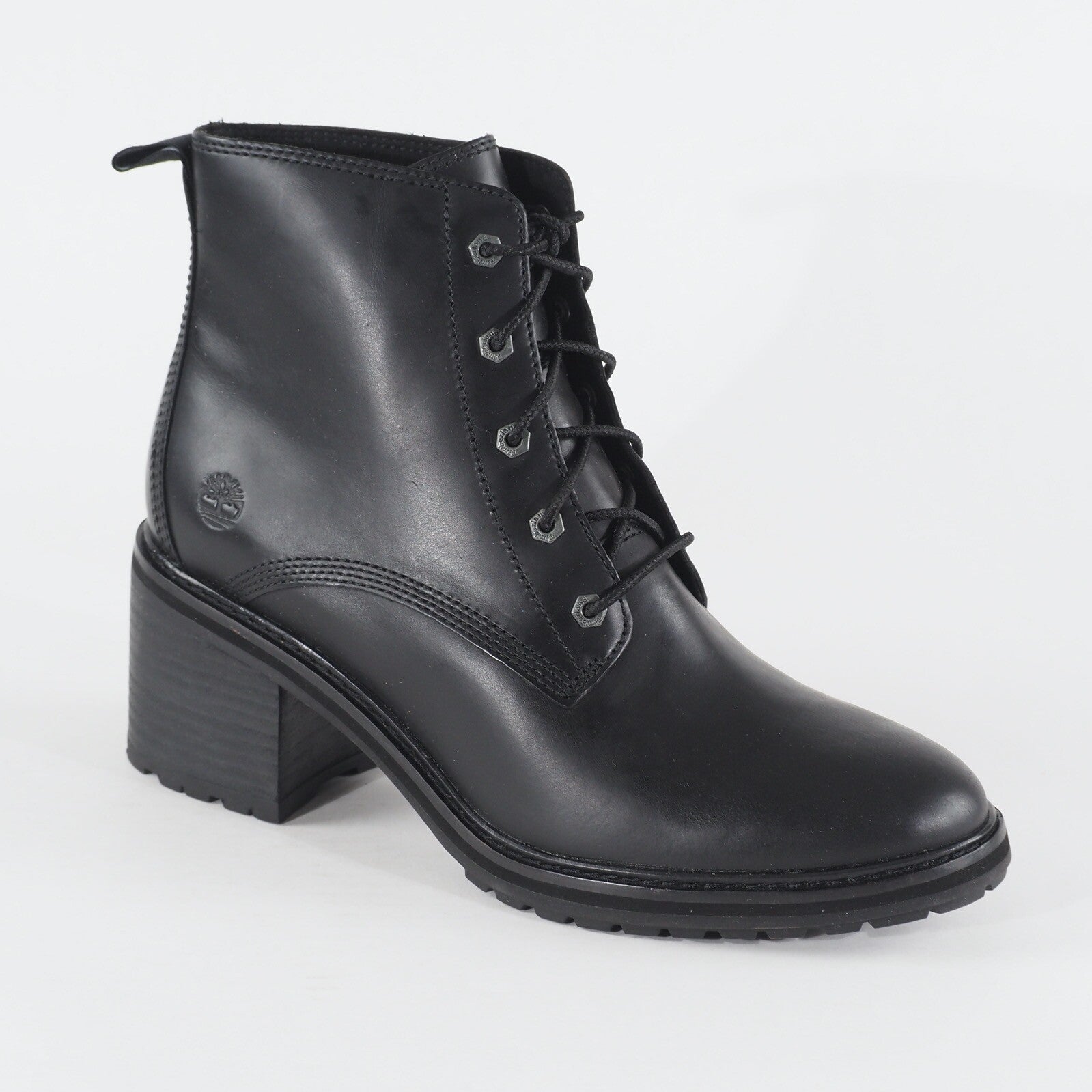 Womens Timberland Sienna High A23MH Black Leather Lace Up Casual Ankle Boots