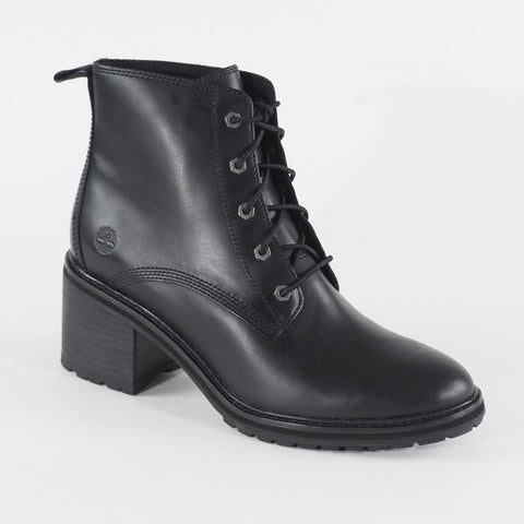 Womens Timberland Sienna High A23MH Black Leather Lace Up Casual Ankle Boots