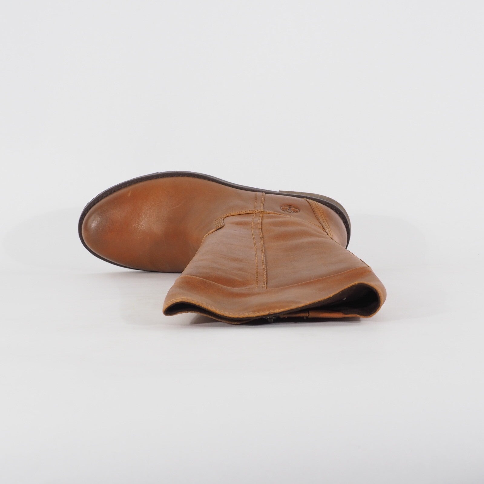 Womens Timberland IRR A1IZ7 Tall Tan Leather Side Zip Casual Everyday Boots