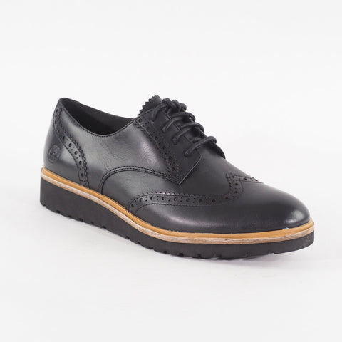 Womens Timberland Ellis Street Oxford A1MMD Jet Black Leather Lace Smart Shoes