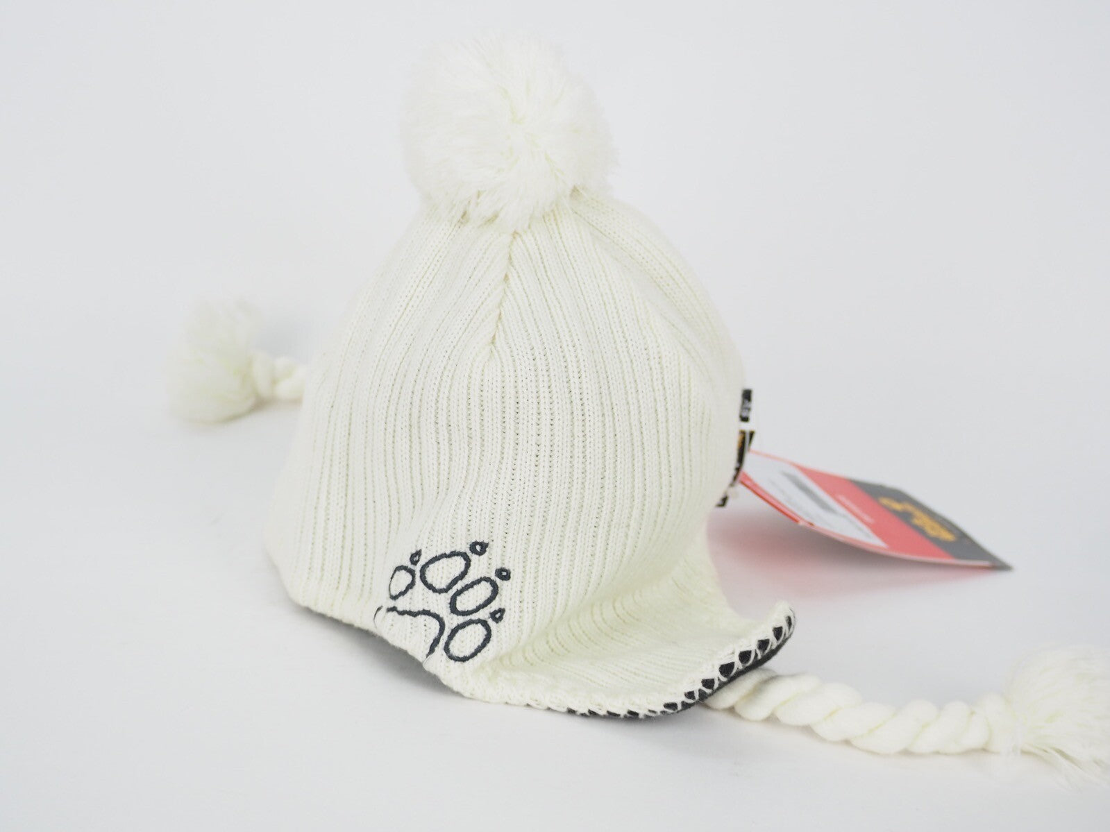 Womens Jack Wolfskin Stormlock Rope Cap 19249 Alabaster Ear Cap Warm Winter Hat