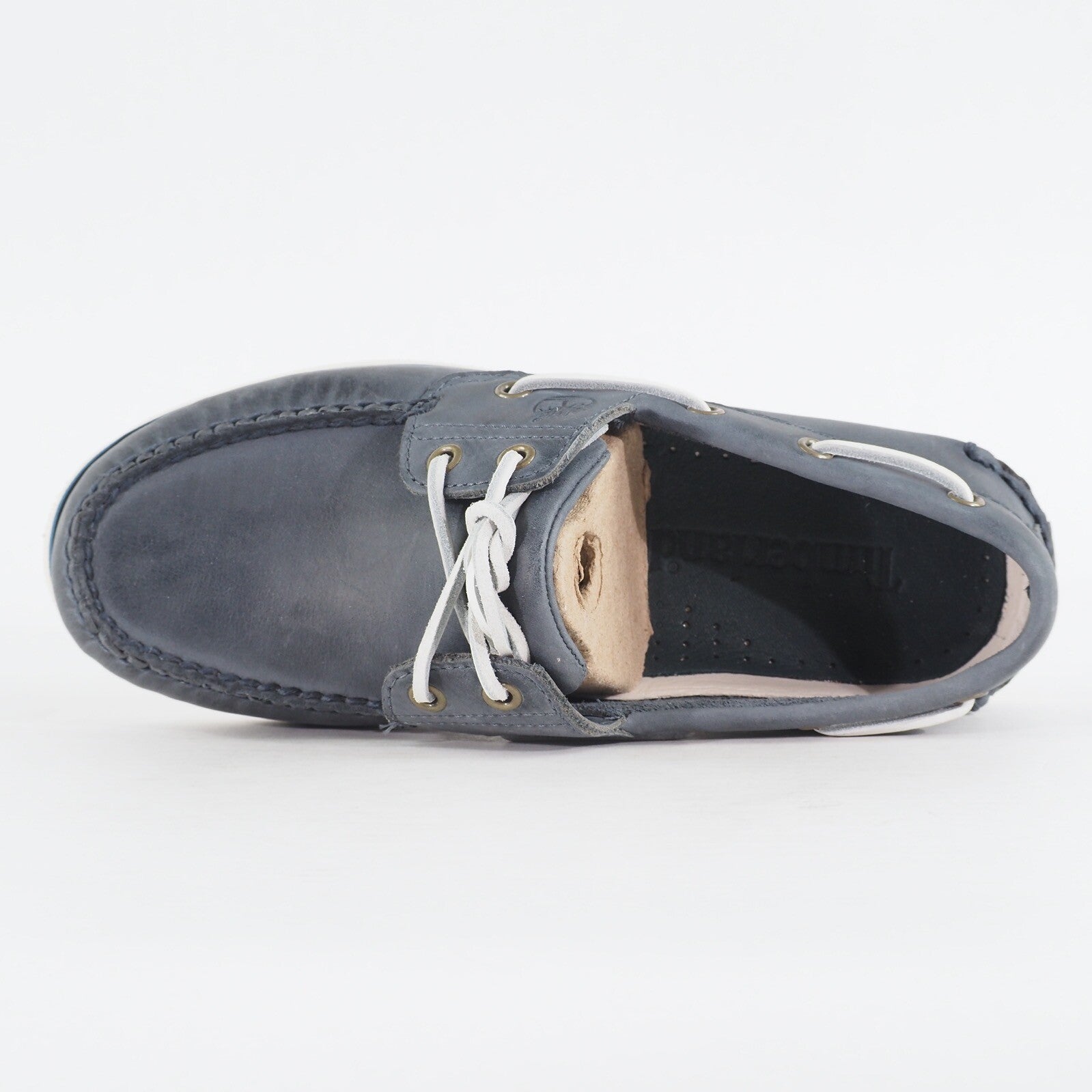 Mens Timberland Classic 2 Eyed 29588 Navy Blue Leather Lace Up Casual Boat Shoes