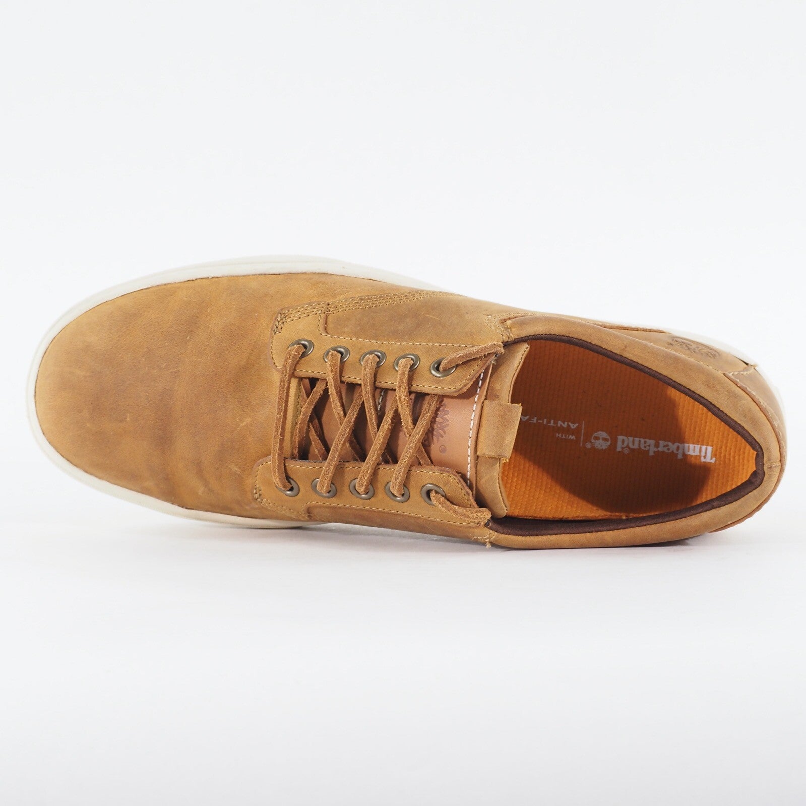 Mens Timberland Leather Oxford A12CY Wheat Brown Leather Lace Up Casual Shoes