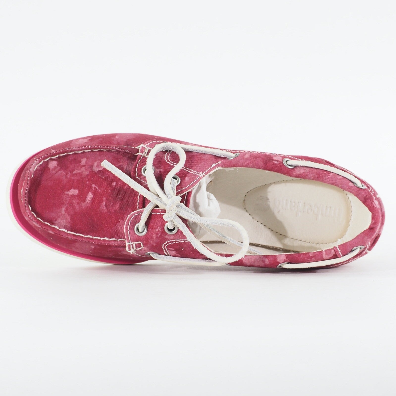 Womens Timberland Classic A14FA Watercolour Pink Canvas Lace Casual Boat Shoes