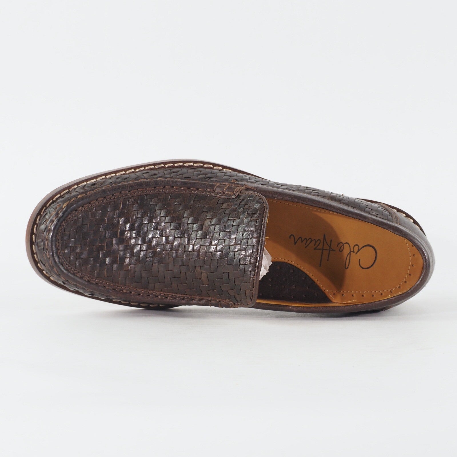 Mens Cole Haan Air Geneva Handsewn C07239 Dark Brown Leather Slip On Casual Shoe