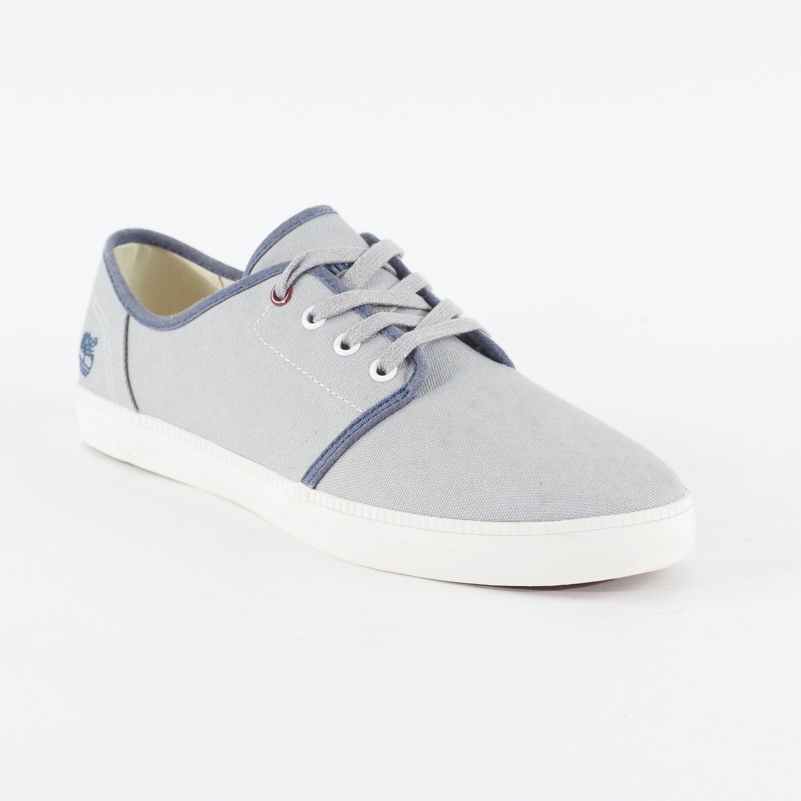 Mens Timberland Newport Bay A16F1 Light Grey Canvas Lace Up Low Top Casual Shoes
